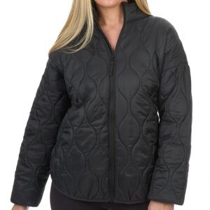 The American Outdoorsman Women’s Quilted Jacket Black Large Lightweight Zip Up
